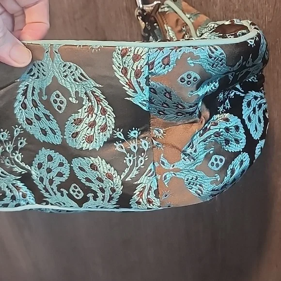 Petunia Pickle Bottom baby chic diaper bag nwot teal/brown vintage - Picture 8 of 11